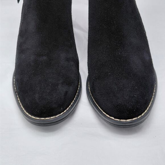 White Mountain Womens Ankle Boots Sz 7.5 Black Suede Block Heel Coastal Cowgirl - Picture 8 of 10